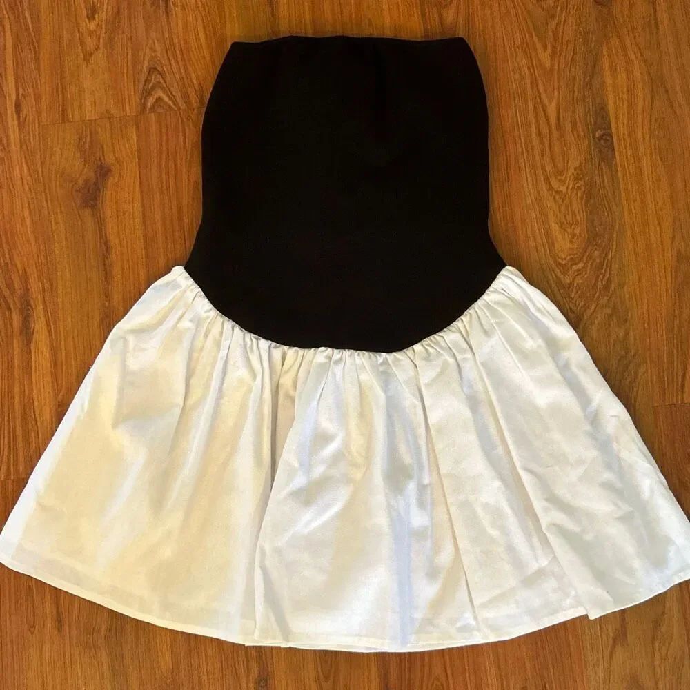 Meshki black and white mini dress dress strapless XS knit